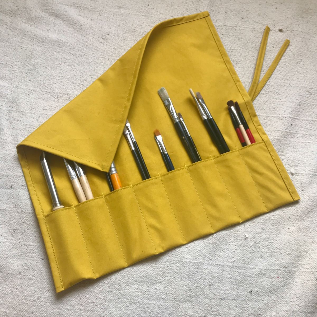 Bright Yellow Cotton Tool Roll - Image 4