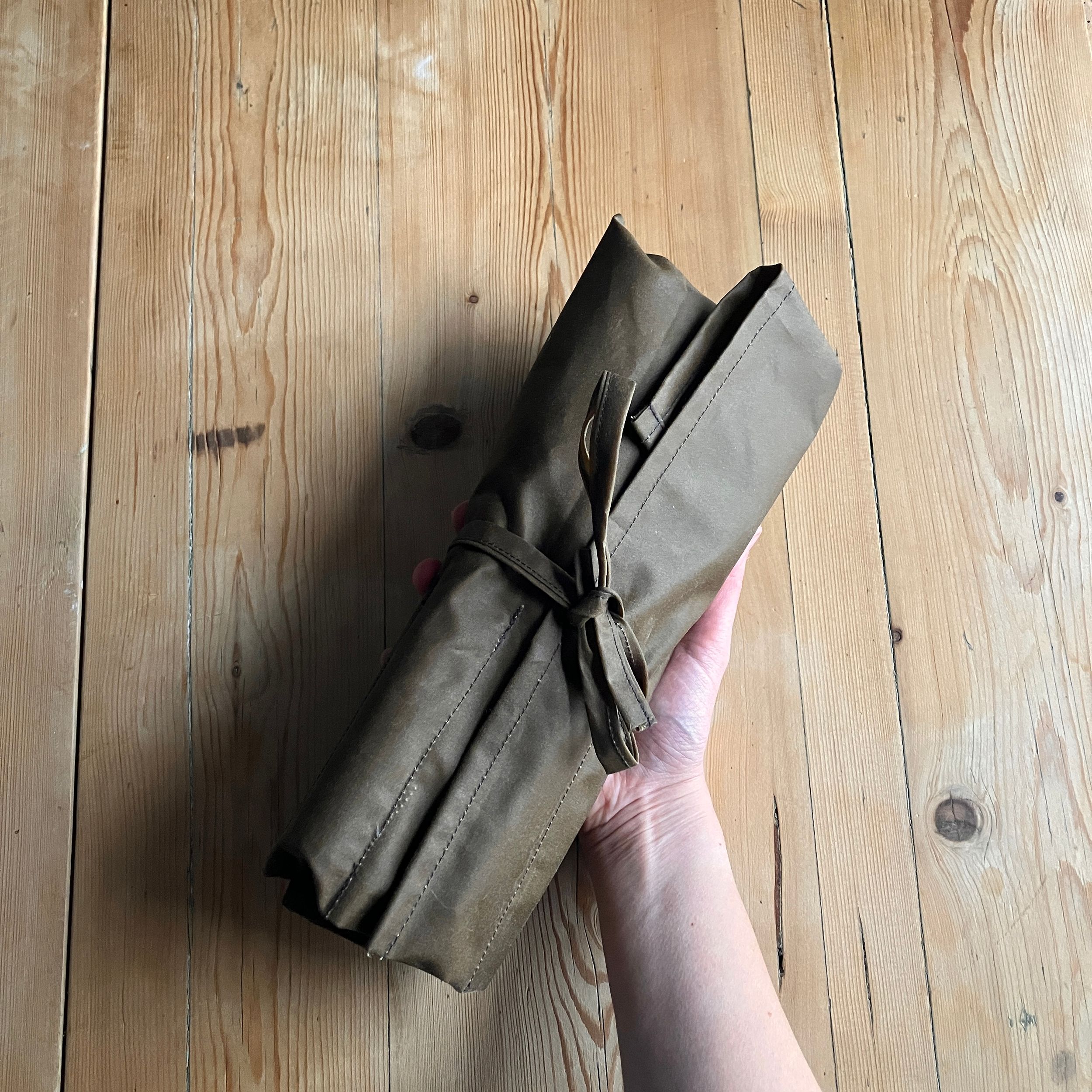 Brown Waxed Canvas Tool Roll - Image 5