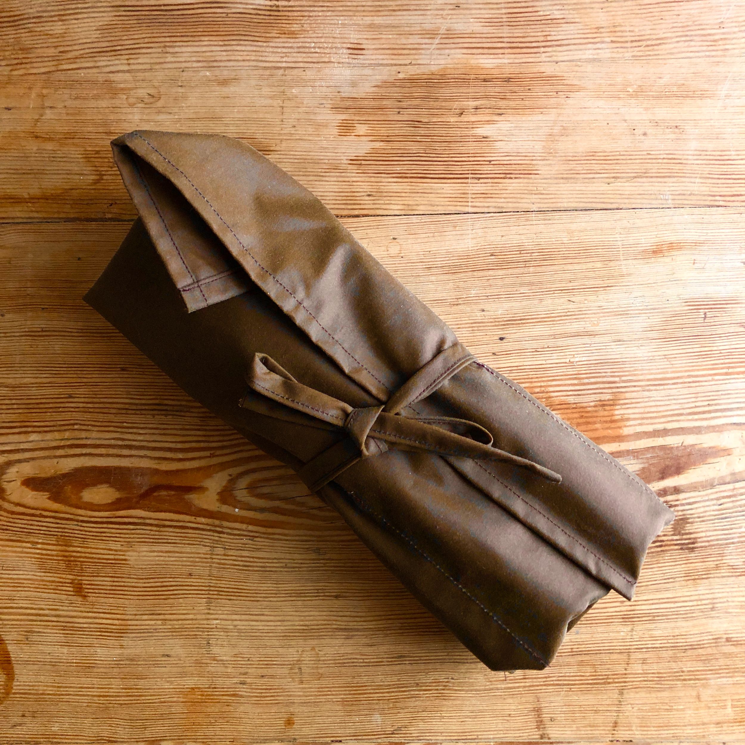 Warm Brown Waxed Canvas Tool Roll - Image 5