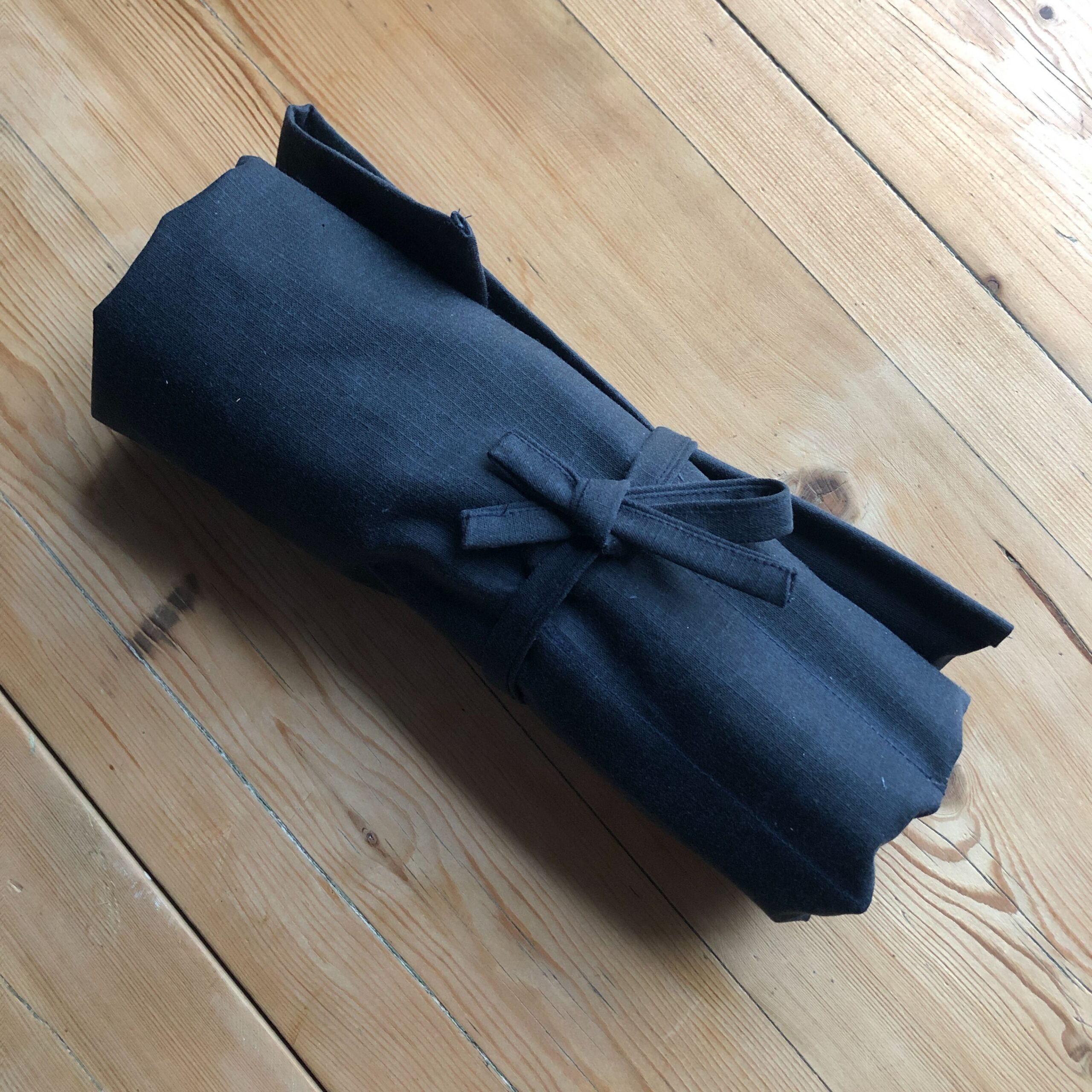 Navy Waxed Canvas and Green Cotton Tool Roll - Image 6