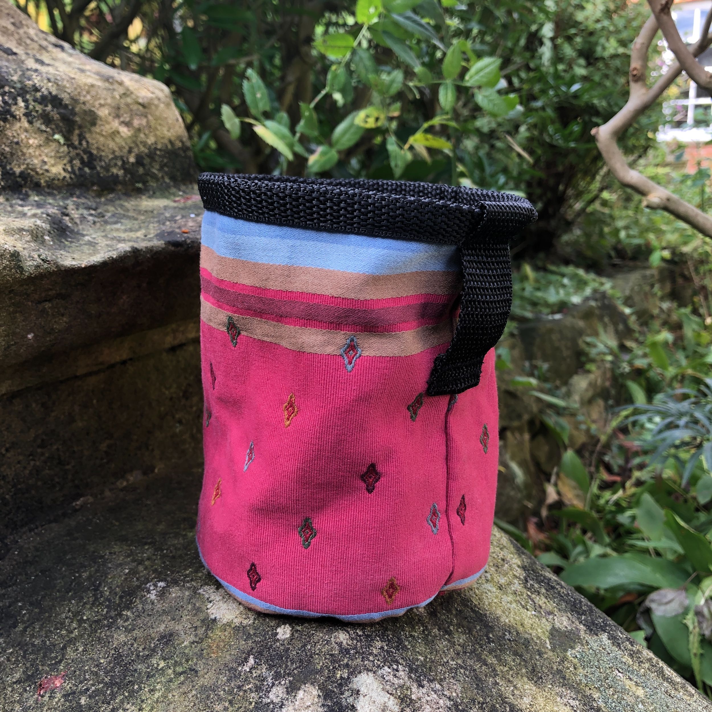 Dark Pink Jacquard Pattern Chalk Bag - Image 6